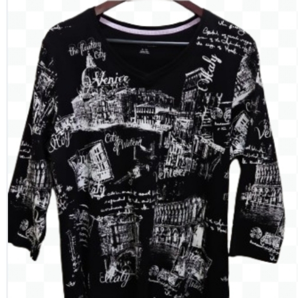 Allison Daley Venice Black Top Sz XL - Picture 1 of 7